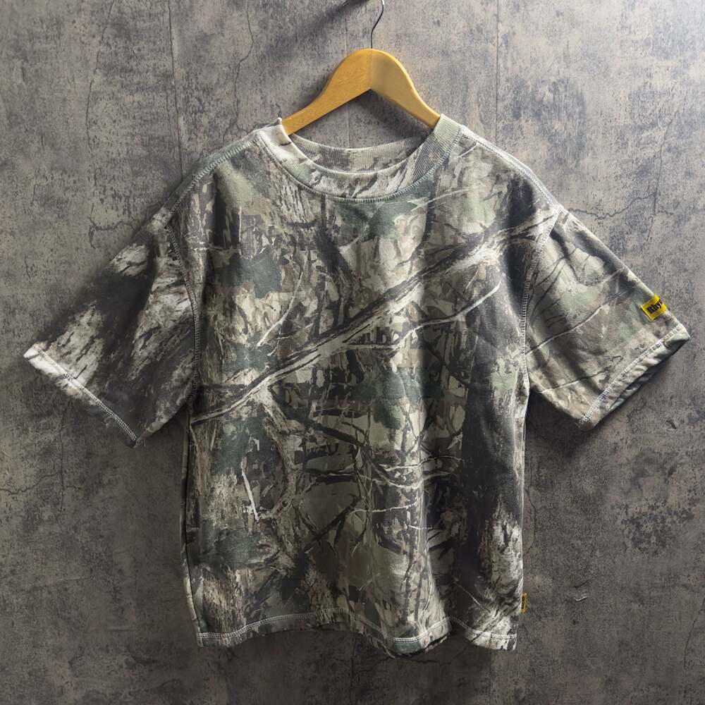 Rhyme Camo Heavy Weight Pocket Cropped Tee Size S-M